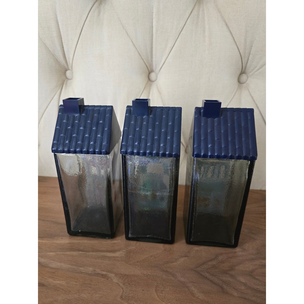 Rare 1960s Wheaton Glass House Decanters – Mid Century Modern Barware Set of 3 - Picture 2 of 3
